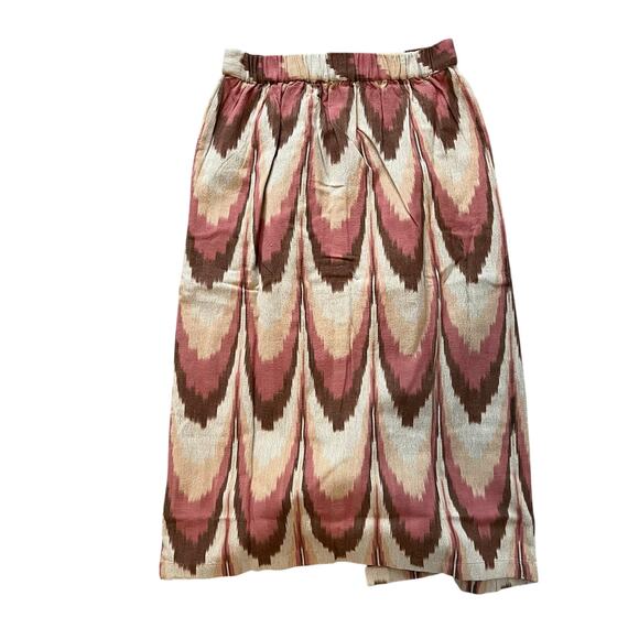 Faherty Whitley Desert Ikat Button Front Midi Skirt Small Southwestern NEW - Picture 3 of 7